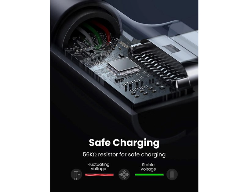 UGREEN USB-C (M) na USB-A (M), kutni 90°, 18W, 3A, pleteni kabel MFi, 1m