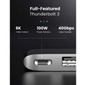 UGREEN 6-portni Dual USB-C HUB 3xUSB-A 3.0, 1xTF, 1xSD, 1xUSB-C, za MacBook Pro/Air, sivi