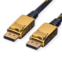 Roline GOLD DisplayPort kabel v1.2, DP-DP M/M, 3.0m, crno/zlatni