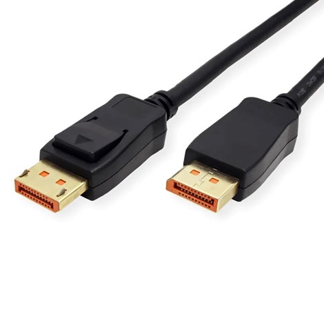 Roline DisplayPort kabel v2.1, 10K 60Hz, 54Gbit/s, UHBR13.5, DP-DP, M/M, crni, 3 m