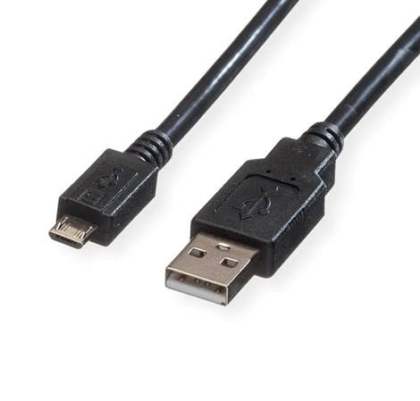 Roline USB2.0 kabel TIP A(M) na Micro B(M), 1.8m, crni