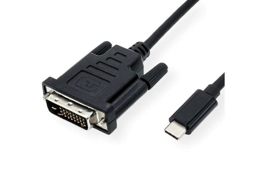 Roline VALUE USB-C - DVI kabel, M/M, 1.0m, crni