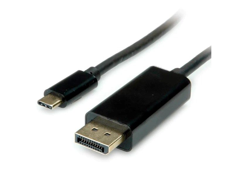 Roline VALUE USB-C - DP kabel, M/M, 1.0m, crni