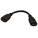Roline VALUE adapter/kabel HDMI - HDMI, F/F, 0.2m