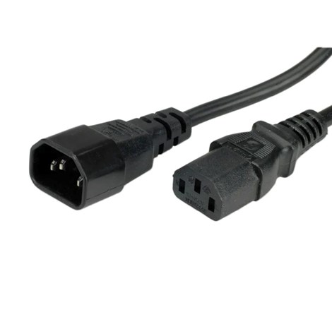 Roline naponski kabel PC-Monitor, IEC320 C14-C13 10A, M/F, 0.5m, crni