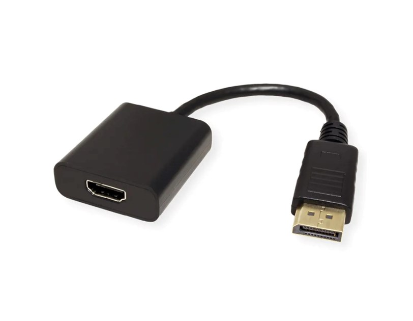 Roline VALUE adapter/kabel DisplayPort - HDMI, M/F, v1.4, HDR 10, 4K60, 0.15m