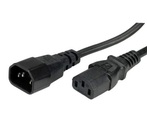 Roline naponski kabel PC-Monitor, IEC320 C14-C13 10A, M/F, 1.8m, crni