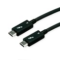 Roline Thunderbolt 4 kabel, 40Gbit/s, 100W, C-C, M/M, pasivni, 1m, crni