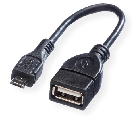 Roline VALUE USB2.0 kabel TIP A(F) na Micro B(M), 0.15m, crni