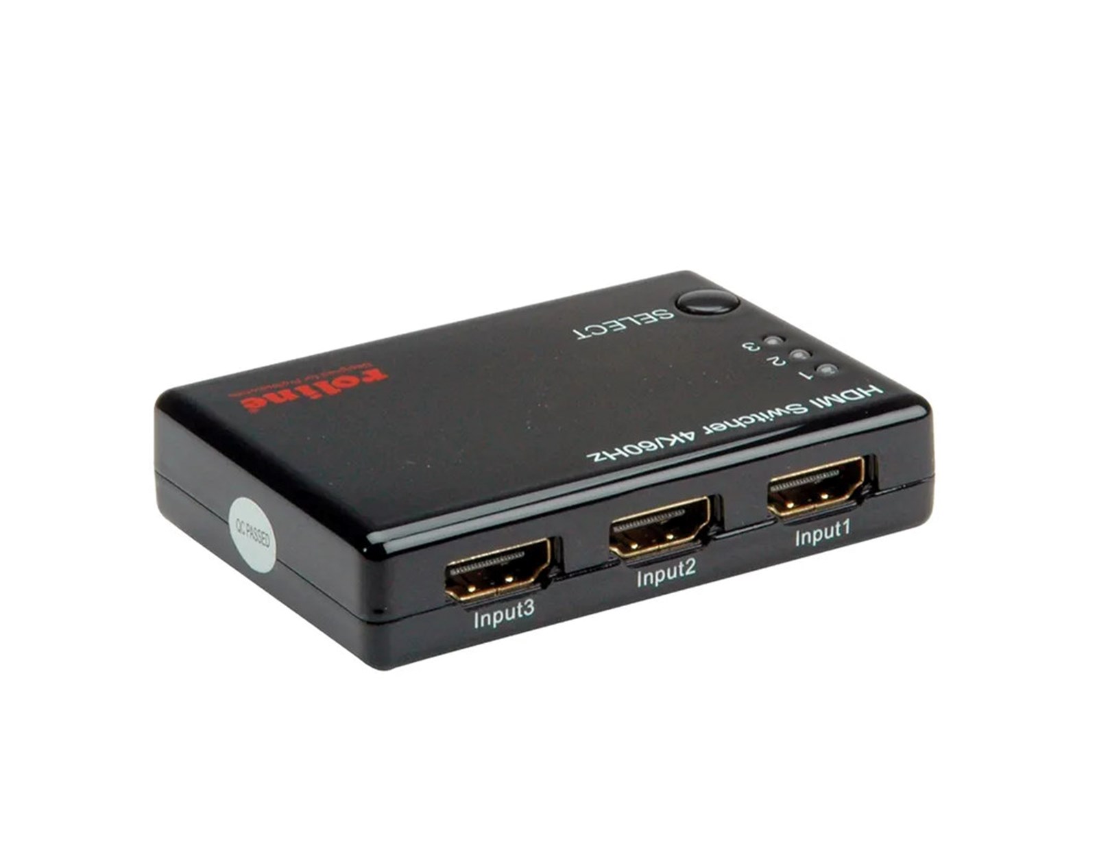 Roline HDMI trosmjerni preklopnik + daljinski upravljač, 4K (3 ulaza/1 izlaz)