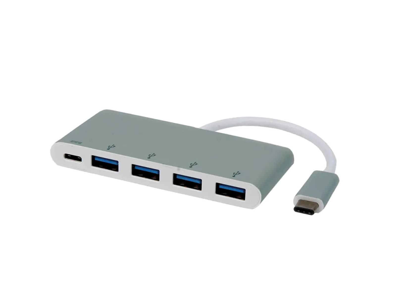 Roline Hub 4-porta USB3.0 + USB-C (PD), USB-C kabel, 0.1m