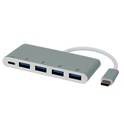 Roline Hub 4-porta USB3.0 + USB-C (PD), USB-C kabel, 0.1m