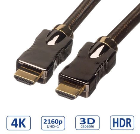 Roline HDMI Ultra HD kabel sa mrežom, M/M, 2.0m
