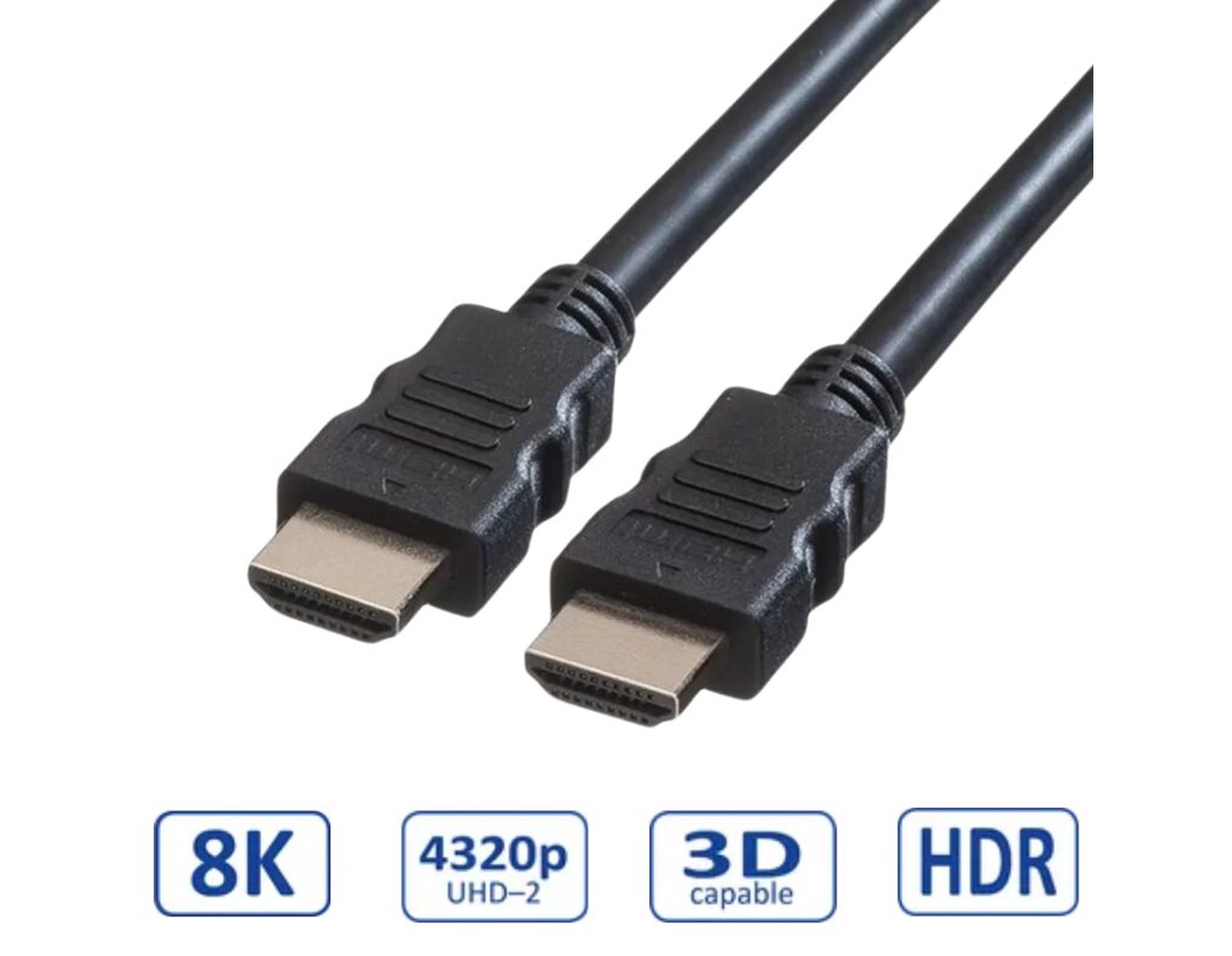 Roline VALUE Ultra HD 8K HDMI v2.1 kabel sa mrežom, M/M, crni, 10m