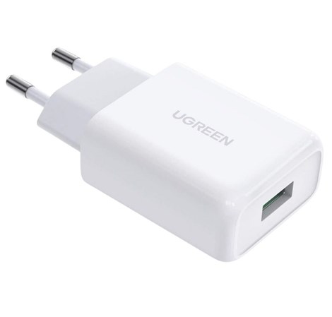 UGREEN zidni punjač 18W, USB-A, QC 3.0, bijeli