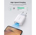 UGREEN zidni punjač 18W, USB-A, QC 3.0, bijeli