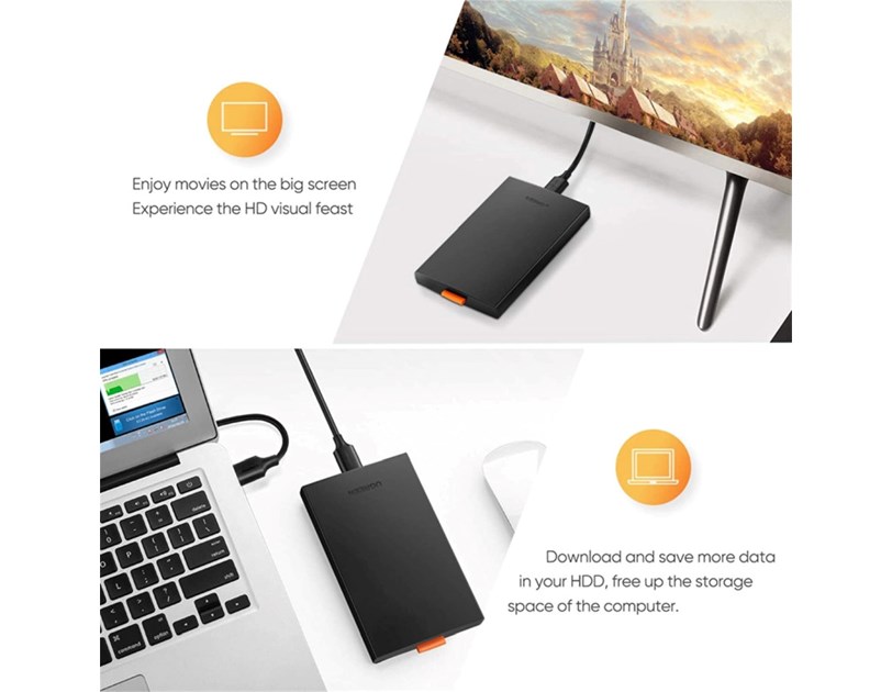 UGREEN vanjsko kućište 2.5" SATA HDD/SSD, do 9.5mm, tool free, Micro USB 3.0