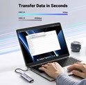 UGREEN 6-portni USB-C HUB 3xUSB-A 3.0, 1xHDMI 4K 60Hz, 1xSD, 1xTF, sivi 
