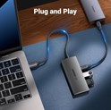 UGREEN 4-portni USB-C HUB 2xUSB-A, 2xUSB-C, 10Gbps, sivi