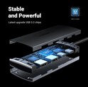 UGREEN 4-portni USB-C HUB 2xUSB-A, 2xUSB-C, 10Gbps, sivi