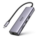 UGREEN 7-portni USB-C HUB 2xUSB-A 3.0, 1xHDMI 4K 60Hz, 1xRJ45, 1xSD, 1xTF, 1x USB-C PD, sivi 