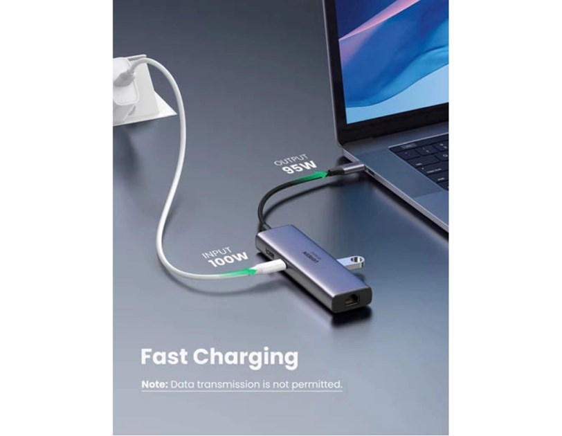 UGREEN 7-portni USB-C HUB 2xUSB-A 3.0, 1xHDMI 4K 60Hz, 1xRJ45, 1xSD, 1xTF, 1x USB-C PD, sivi 