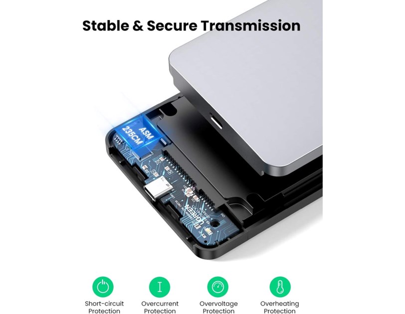 UGREEN vanjsko kućište, 2.5" HDD/SSD, SATA, USB-C 3.1