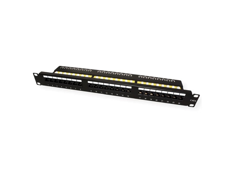 Roline VALUE Cat.6/Class E 19" Patch Panel 24-porta UTP, crni