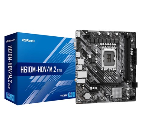 ASRock MB H610M-HDV/M.2 R2.0, S.1700, DDR4/3200MHz, PCIe 4.0, G-LAN, VGA/DP/HDMI, mATX