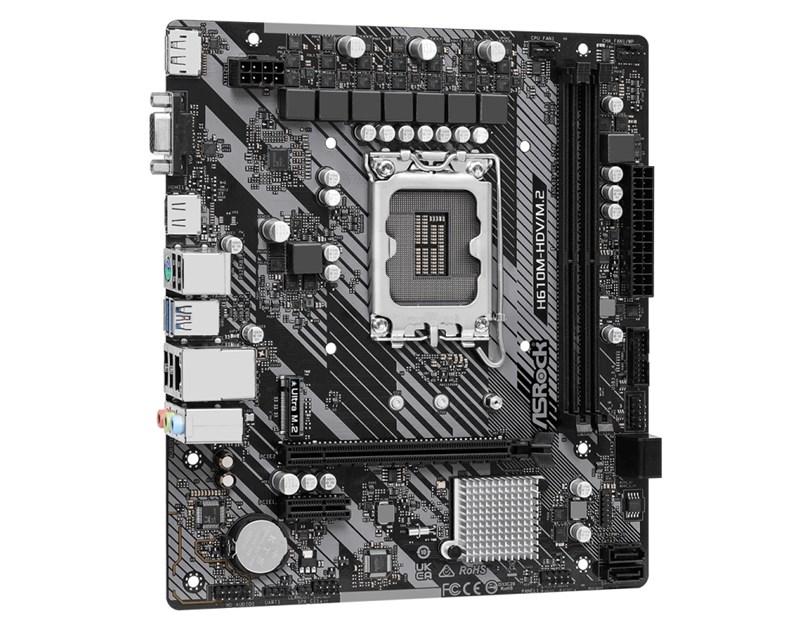 ASRock MB H610M-HDV/M.2 R2.0, S.1700, DDR4/3200MHz, PCIe 4.0, G-LAN, VGA/DP/HDMI, mATX