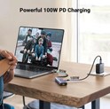 UGREEN 6-portni USB-C HUB USB-C 3×USB-A 3.0, 1×HDMI,1×RJ45,1×USB-C PD, sivi