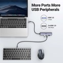 UGREEN 5-portni Revodok 105 USB-C HUB, 3xUSB-A, 1xUSB-C 100W PD, 1xHDMI 4K 30Hz, sivi