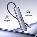 UGREEN 5-portni Revodok 105 USB-C HUB, 3xUSB-A, 1xUSB-C 100W PD, 1xHDMI 4K 30Hz, sivi