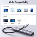 UGREEN 5-portni Revodok 105 USB-C HUB, 3xUSB-A, 1xUSB-C 100W PD, 1xHDMI 4K 30Hz, sivi