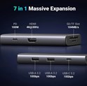 UGREEN 7-portni USB-C HUB 2x USB-A 3.2, 1xUSB-C, 1xUSB-C PD, 1xHDMI 4K 30Hz, 1xSD, 1xTF, sivi