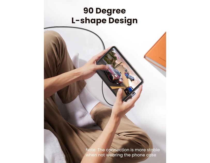 UGREEN USB-C (M) na USB-C (M), kutni 90°, 60W, 3A, PD 3.0, QC 4.0, pleteni kabel MFi, 1m