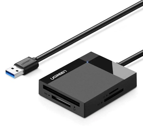 UGREEN čitač memorijskih kartica, USB 3.0, TF/SD/CF/MS kartice, 50cm, crni