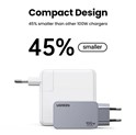 UGREEN Nexode Pro Mini FC zidni punjač 100W, 2x USB-C, USB-A, USB-C kabel, GaN, sivi
