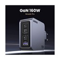 UGREEN Nexode Pro zidni punjač 160W, 3×USB-C/1×USB-A, USB-C kabel, GaN, sivi