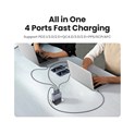UGREEN Nexode Pro zidni punjač 160W, 3×USB-C/1×USB-A, USB-C kabel, GaN, sivi