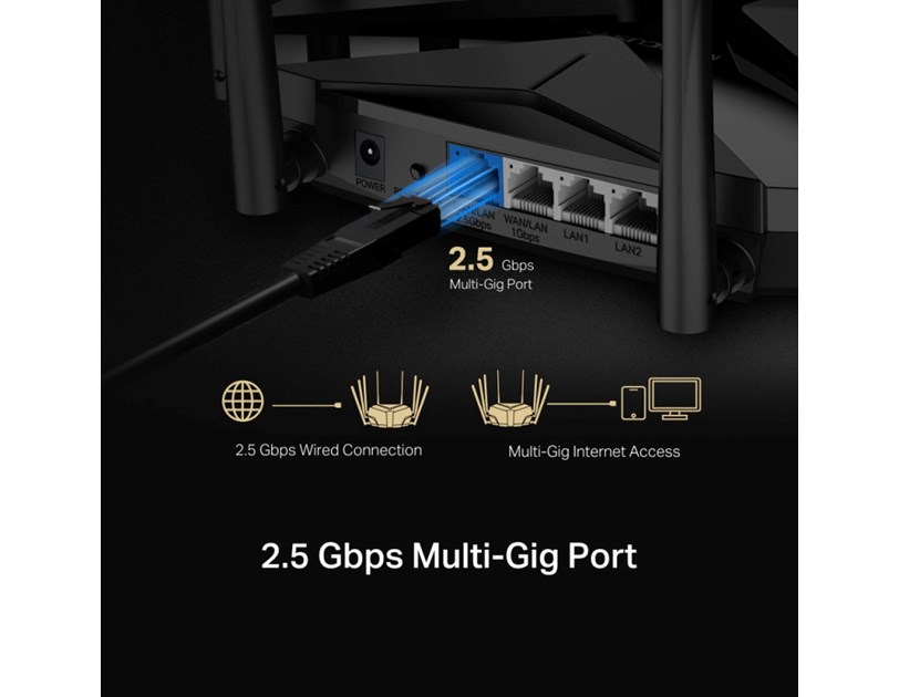 Mercusys MR90X AX600 bežični usmjerivač (Dual-Band WiFi 6 Router) 1148Mbps/4804Mbps (2.4GHz/5GHz),802.11ax/ac/a/b/g/n, 2×G-LAN, 1×G-WAN, 1× 2.5 Gbps WAN/LAN, 8x dBi fiksne omni-direkcione antene