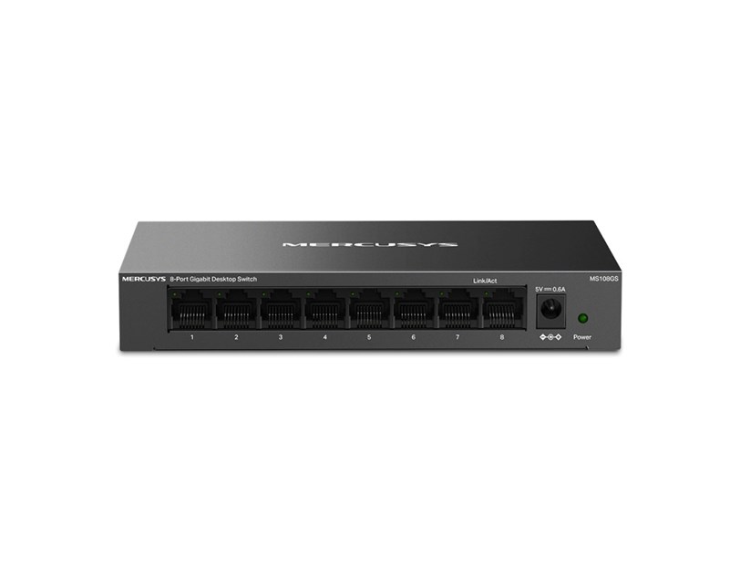 Mercusys 8-Port Gigabit Desktop preklopnik (Switch) 8×10/100/1000Mbps, Plug & Play, Auto-Negotiation, Auto-MDI/MDIX, metalno kučište 