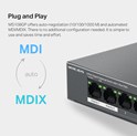 Mercusys 8-Port Gigabit Desktop preklopnik (Switch) 7× Gigabit PoE+, 1× Gigabit Non-Po, Plug & Play, metalno kučište 