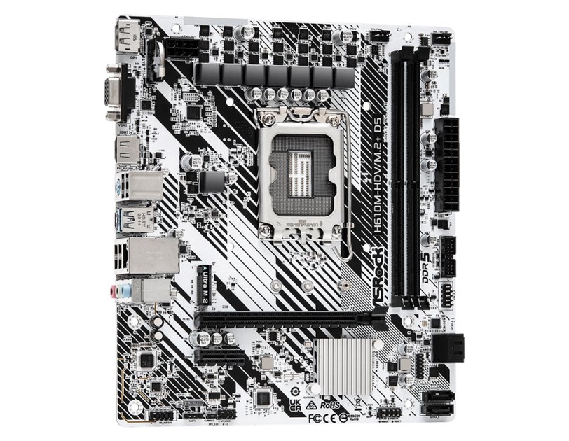 ASRock MB H610M-HDV/M.2+, S.1700, DDR5/5600MHz, PCIe 4.0, G-LAN, VGA/DP/HDMI, mATX