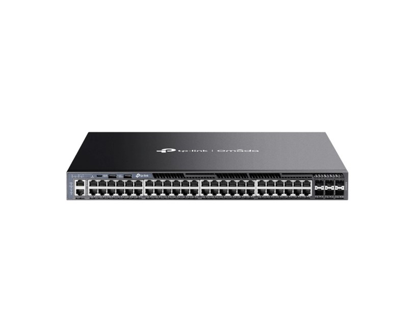 TP-Link 48-Port Omada Gigabit Stackable Managed preklopnik (Switch) L3, 6×10 Gbps SFP+, 2xUSB 2.0, 1xRJ45 Console port, 1xUSB-C console port, 1xRJ45 management port, metalno kućište