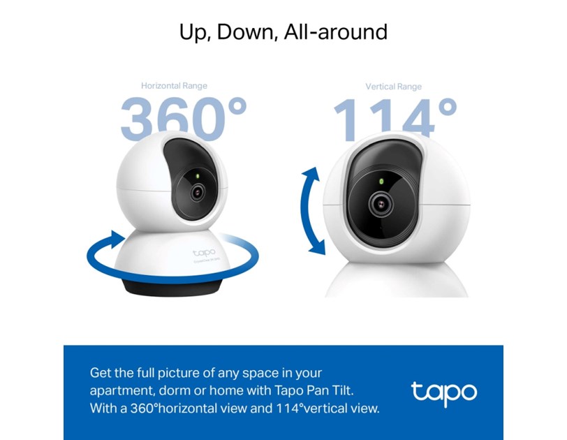 TP-Link Tapo C220 AI kamera 2K QHD, H.264, 360°/114° Pan/Tilt, Advanced Night Vision, microSD, dvosmjerni audio, AI detekcija pokreta, Wi-Fi, Tapo app