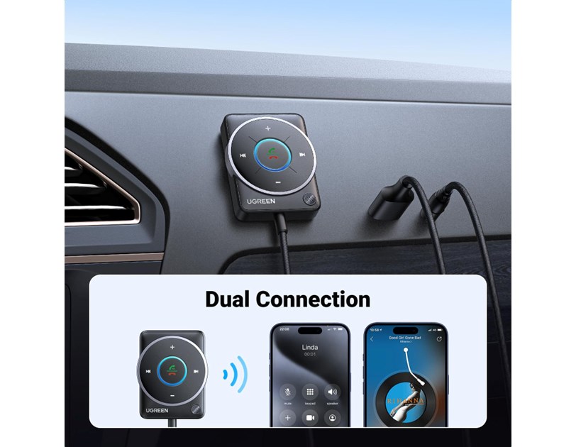 UGREEN bežični Audio receiver, Bluetooth, USB, 3.5mm, crni
