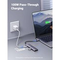 UGREEN 7-portni USB-C HUB 2xUSB-A, 1xUSB-C PD 100W, 1xUSB-C, 1xHDMI 4K, 1xSD, 1xTF, sivi
