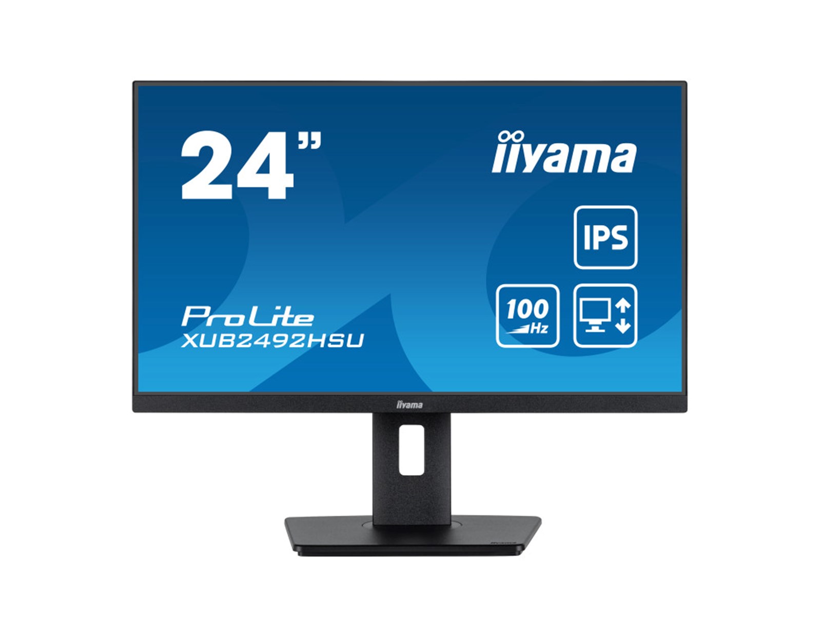 IIYAMA 24" XUB2492HSU-B6 FHD (1920×1080) IPS, 100Hz, 16:9, 0.4ms, 250 cd/m2, 1300:1, 1xHDMI/DP, 4×USB-A, Pivot, zvučnici, crni