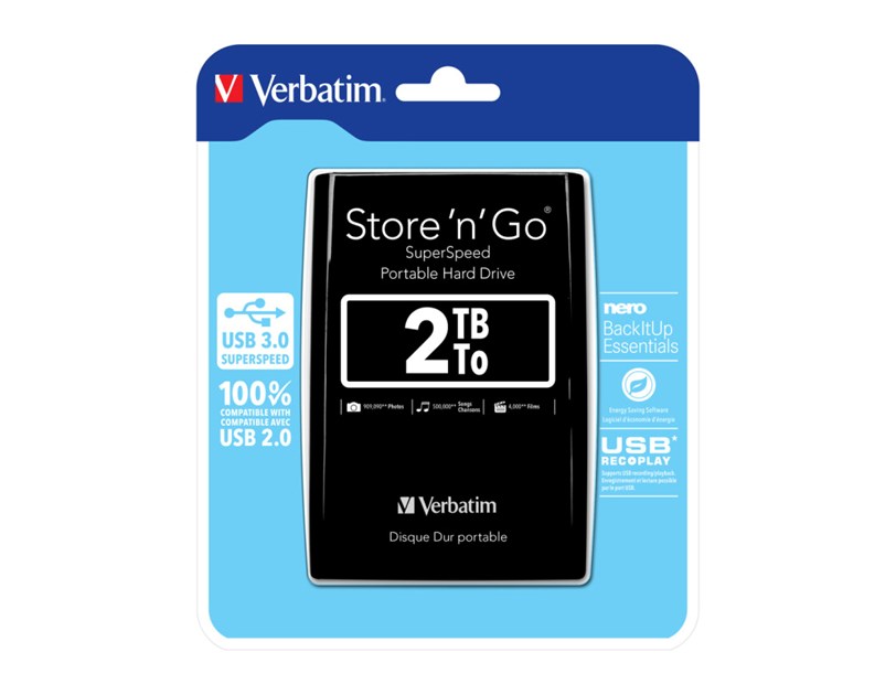 Verbatim 2.5" Store'n'Go 2TB vanjski HDD, USB3.0 Gen1, crni